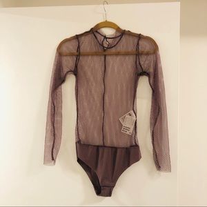 H&M small muted purple mesh bodysuit